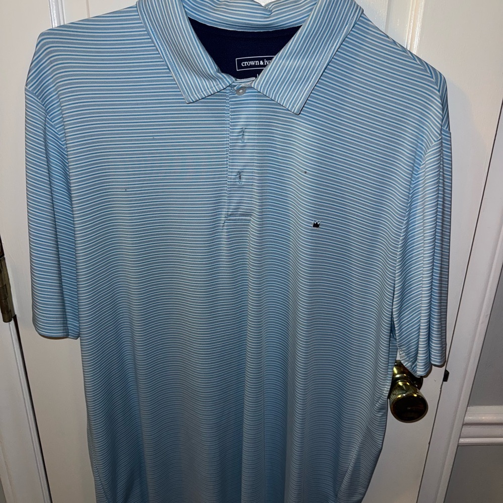 Crown & Ivy Men's Light Blue Polo Shirt